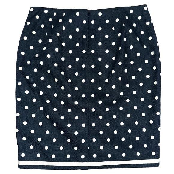 NWT Talbots Petites Navy & White Polka Dot Cotton Pencil Skirt Size 12P - Picture 10 of 13
